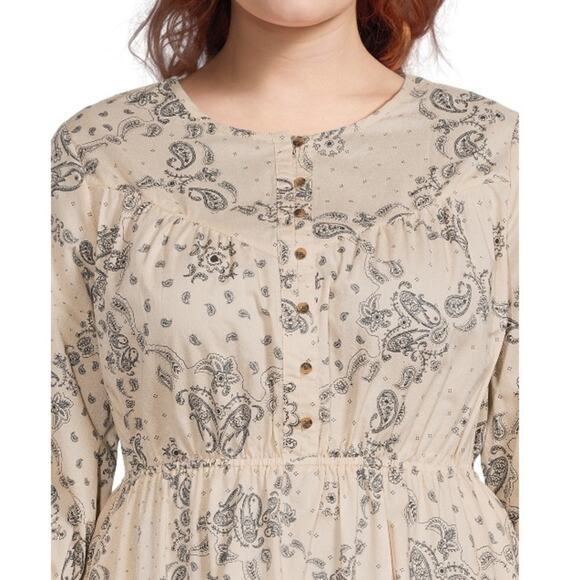 Terra & Sky All Over Bandana Newstone Button Front Dress - Picture 3 of 11